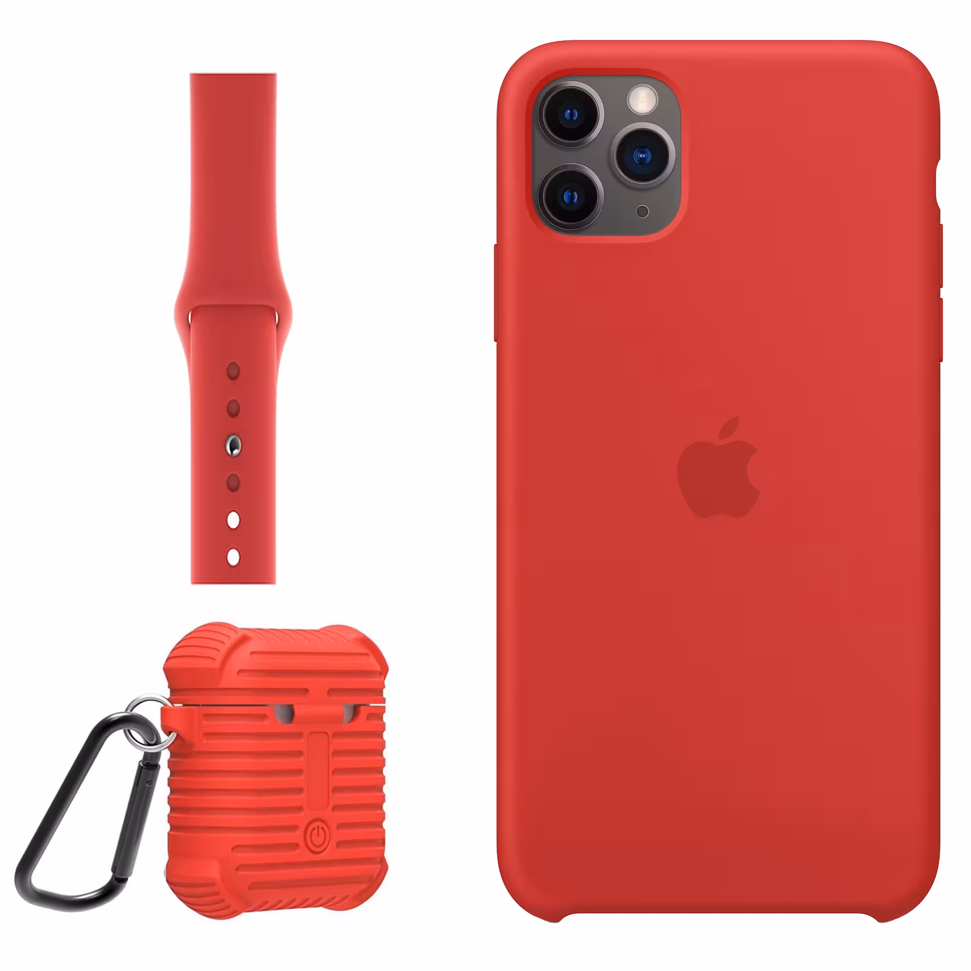 کاور مدل Sil-42-44 مناسب برای گوشی موبایل اپل IPhone 11 Pro Max به همراه کیس ایرپاد پرو و بند اپل واچ 