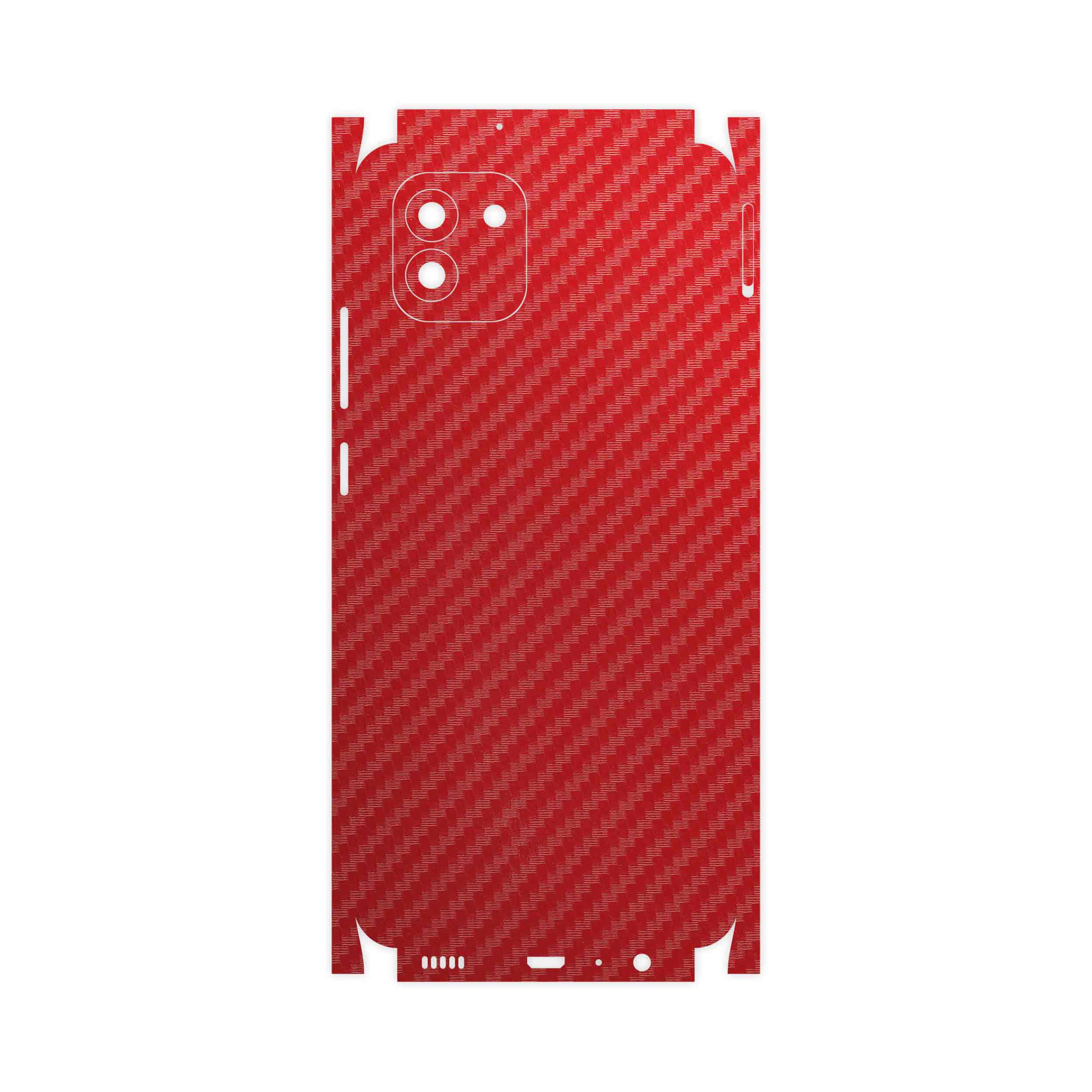 برچسب پوششی ماهوت مدل Red-Fiber-FullSkin مناسب برای گوشی موبایل سامسونگ Galaxy A03