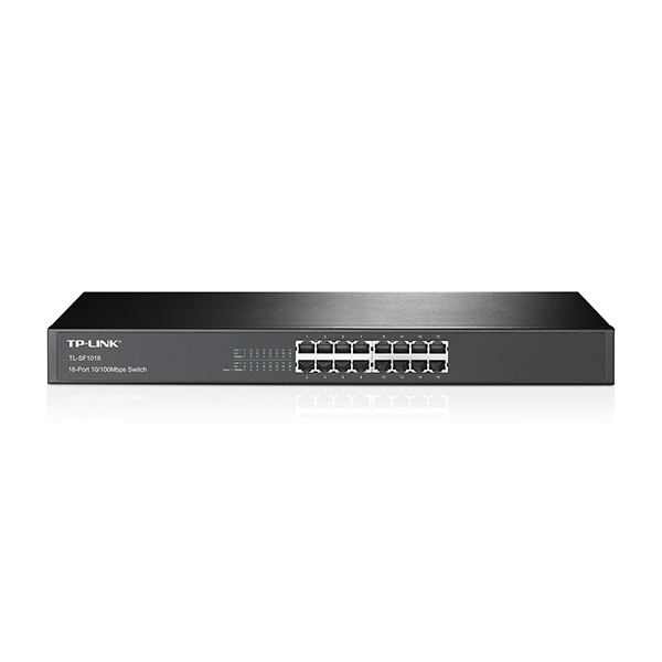 سوییچ 16 پورت مگابیتی و رکمونت تی پی لینک TL-SF1016