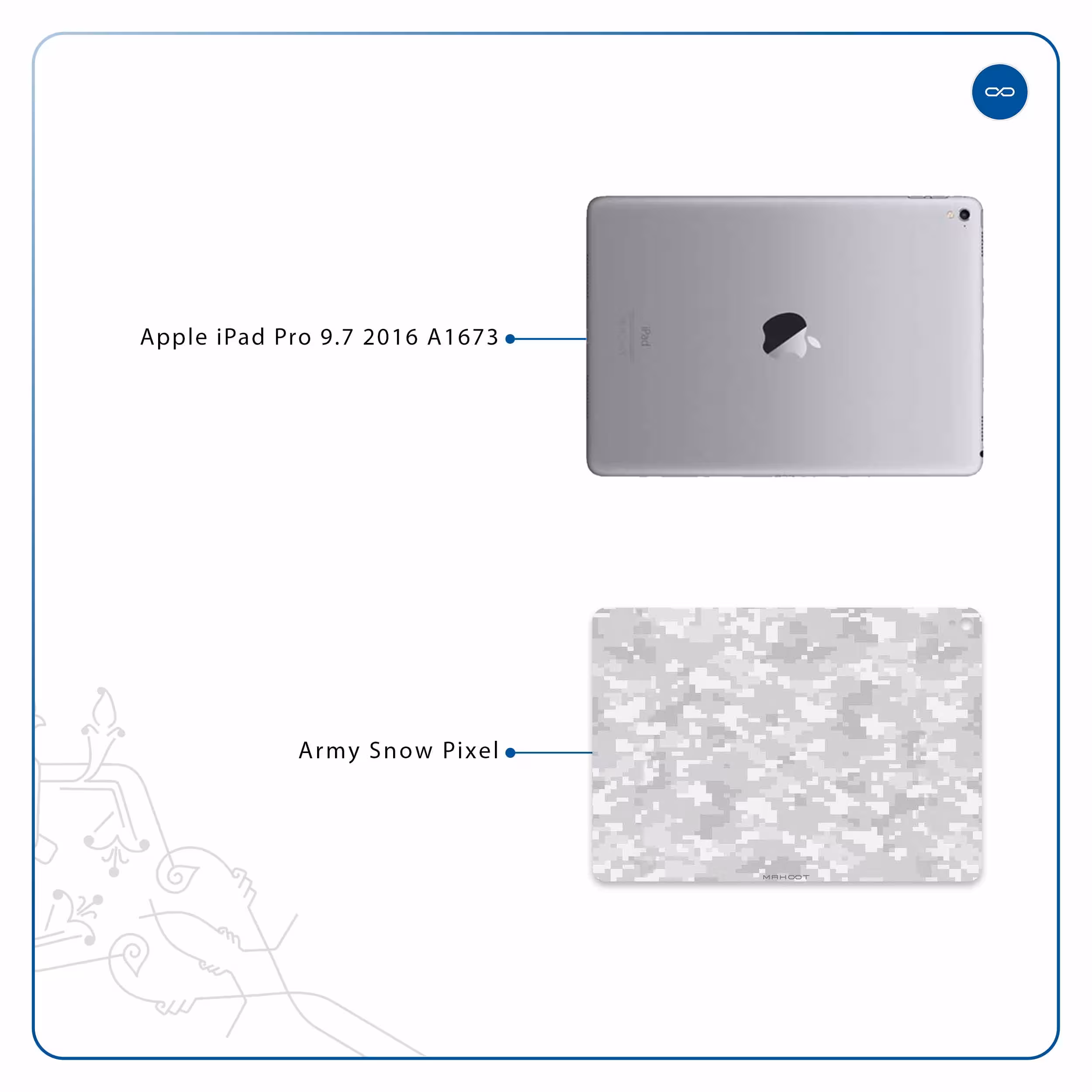 برچسب پوششی ماهوت مدل Army-Winter-Pixel مناسب برای تبلت اپل iPad Pro 9.7 2016 A1673