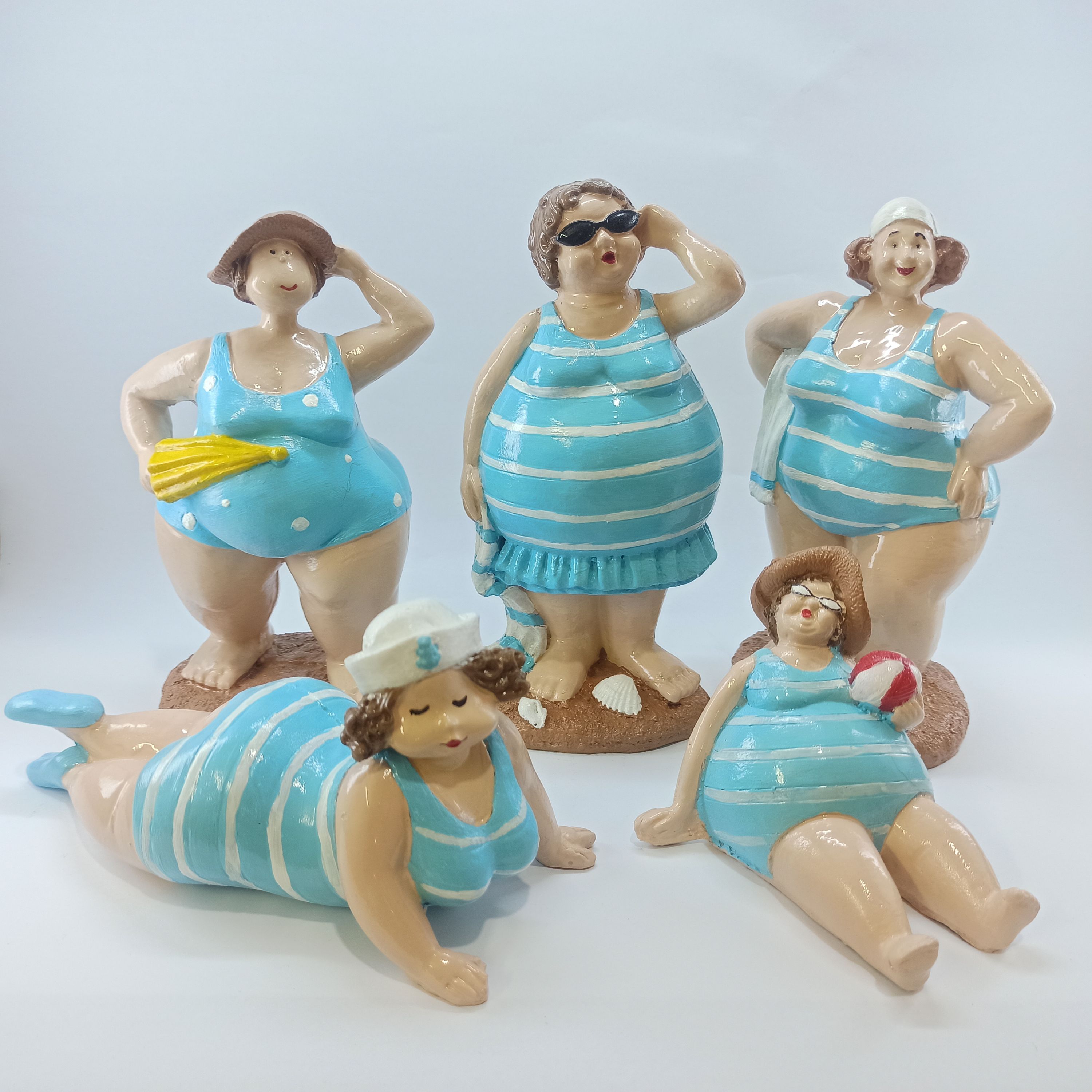 مجموعه 5 عددی مجسمه ساحلی  رنگ آبی