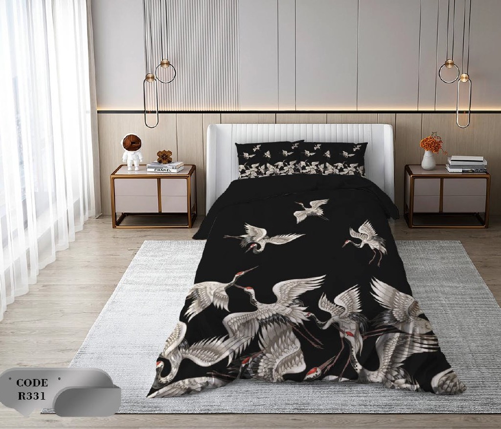 سرویس روتختی 1 نفره 4 تکه ابعاد 165 ×235 کشدار ضد حساسیت و عرق کد R331 | ست خواب و ست روتختی