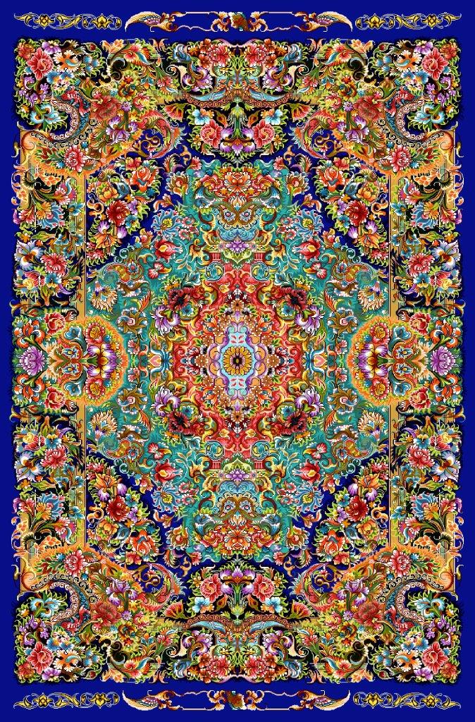 فرشینه و قالیچه درجه1 ابعاد متنوع با ترمز زمینه گلستان غلبه آبی کد 067