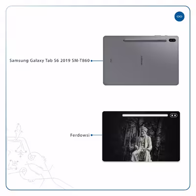 برچسب پوششی ماهوت مدل Ferdowsi-Logo مناسب برای تبلت سامسونگ Galaxy Tab S6 2019 SM-T860