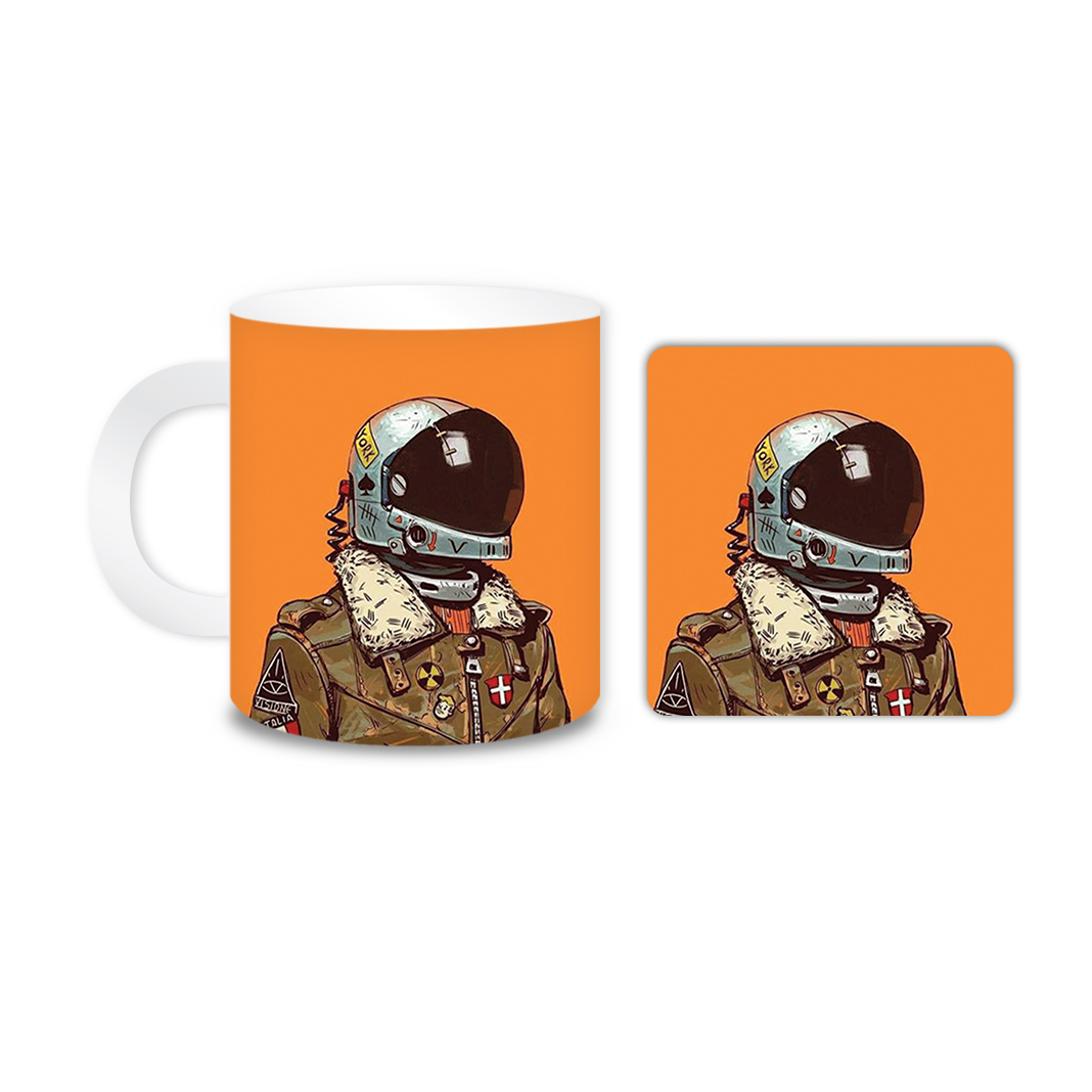 ماگ مدل فضانورد کد 1801 به همراه زیر لیوانی