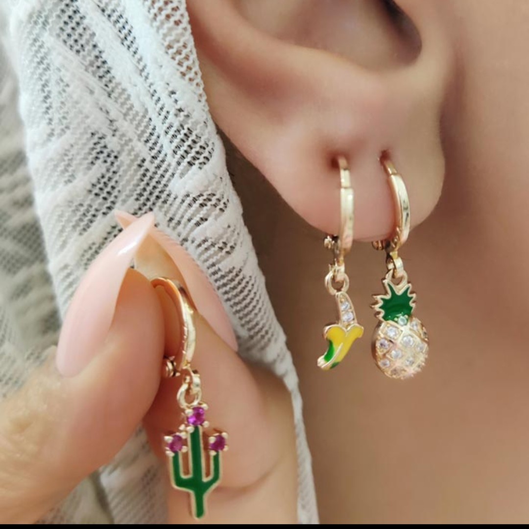گوشواره استیل سه تایی استوایی برند ysx کد 771 