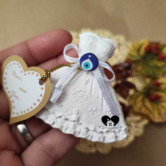 گیفت عقد گیفت عروسی گیفت عروس گیفت لباس عروس گیفت نامزدی گیفت بله برون گیفت خواستگاری شگون بهمراه لیبل چشم نظر وپاپیون