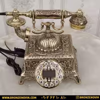 تلفن برنز رومیزی طرح کلاسیک مربع کد 1842