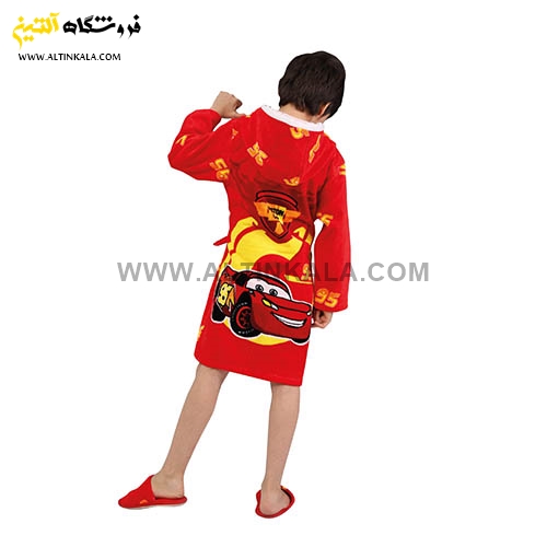 حوله پالتویی بچه گانه پودایران طرح مک کویین قرمز سایز 70