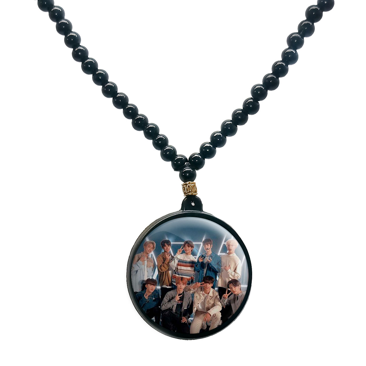 گردنبند پرمانه طرح straykids کد pmd.12171 مدل دو طرفه