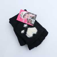 دستکش نیمه انگشت کلاهدار موهر اردکی رنگ مشکی 50079