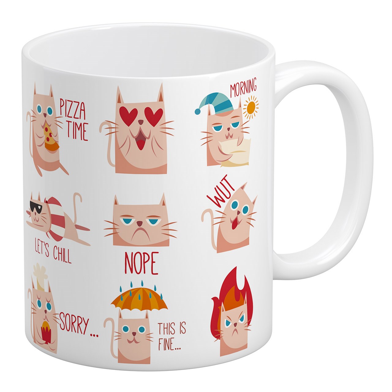 ماگ آبنبات رنگی مدل AR0050 طرح گربه