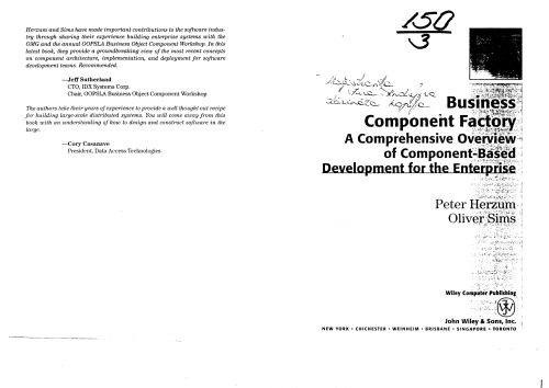 خرید و دانلود نسخه کامل کتاب Business Components Factory: A Comprehensive Overview of Component-Based Development for the Enterprise