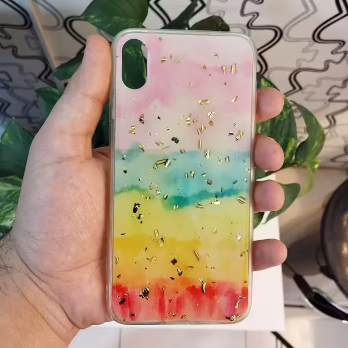 گارد - قاب - کاور قاب رزینی ورق طلا کد7 مناسب برای آیفون ایکس اس مکس -  iPhone xs max - xsmax - Xs Max - XSMAX - XsMax