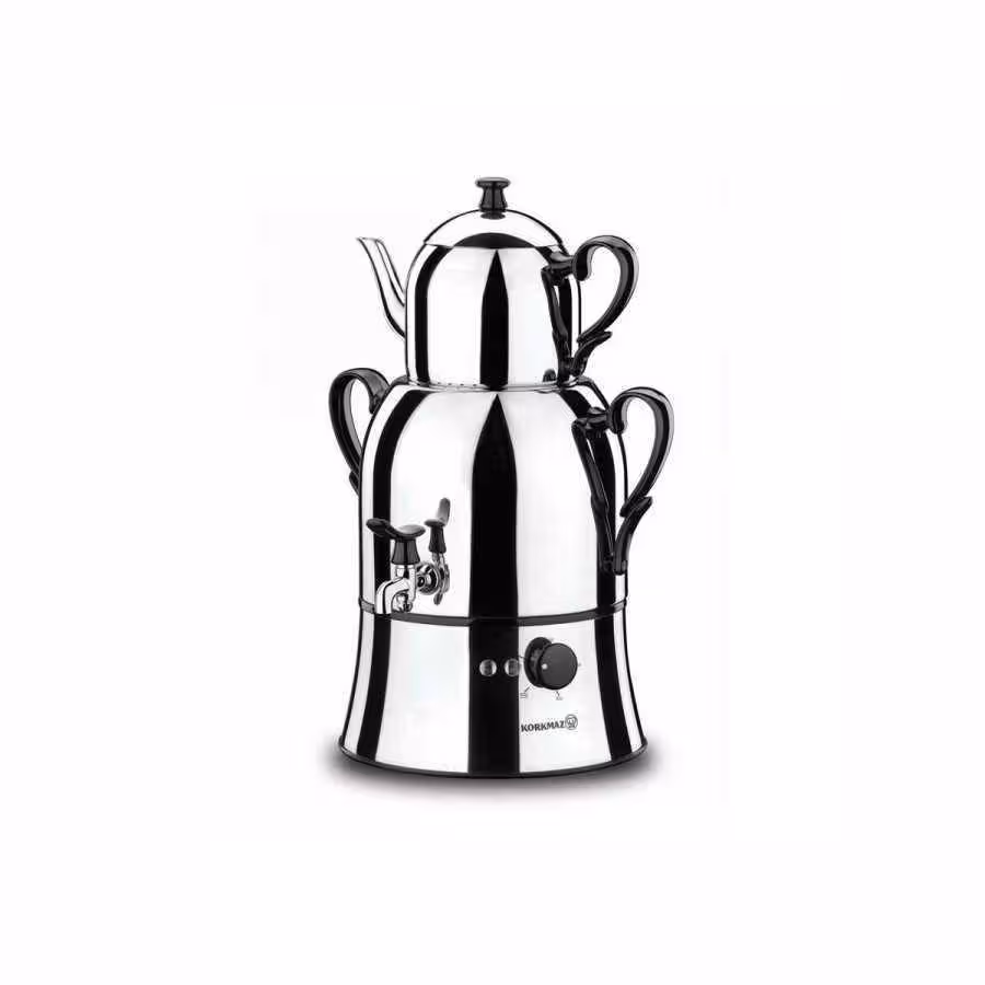 سماور برقی کرکماز Korkmaz مدل Nosta کد A338Korkmaz A338 Nosta Çelik Demlikli Semaver