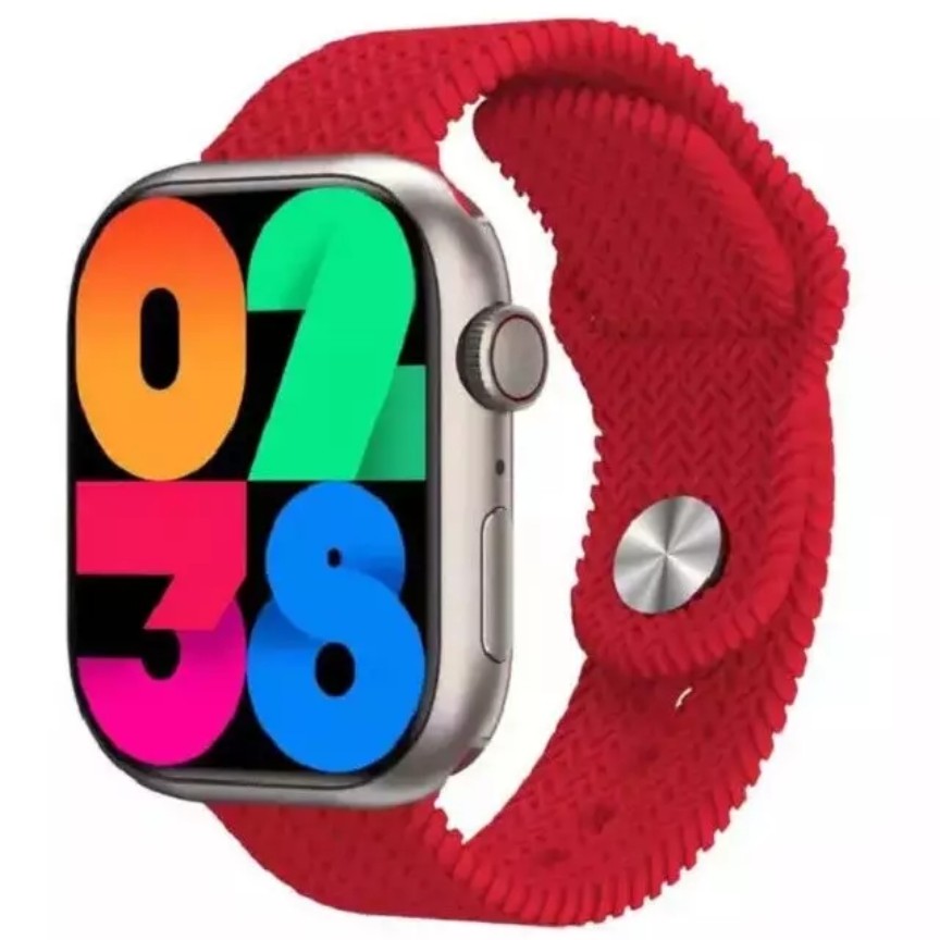 ساعت هوشمند مدل HK8 Pro Max کاملا مشابه اپل واچ اولترا - بند قرمز