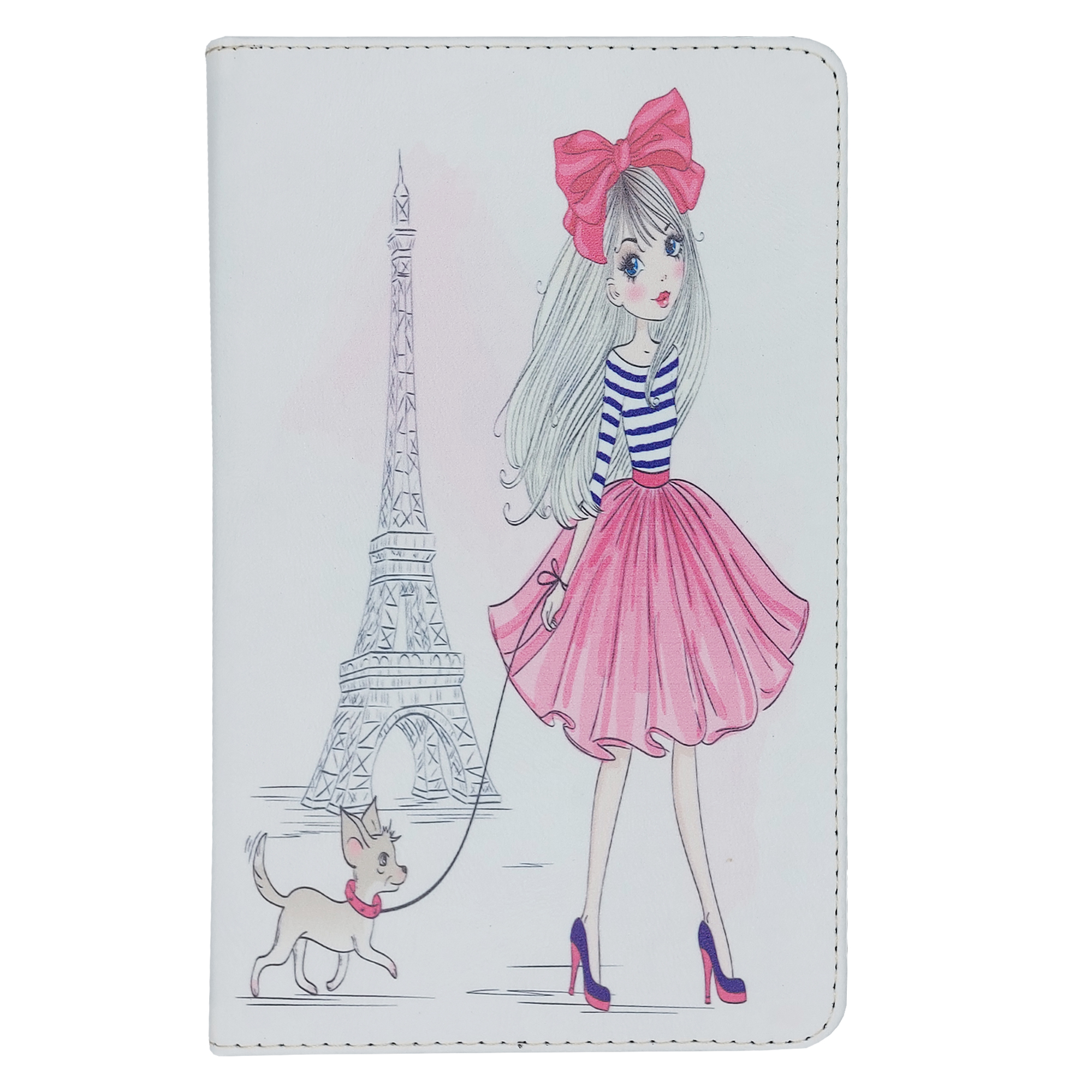 کیف کلاسوری مدل دختر رمانتیک و برج ایفل - 01 مناسب برای تبلت سامسونگ Galaxy Tab A7 Lite / T225