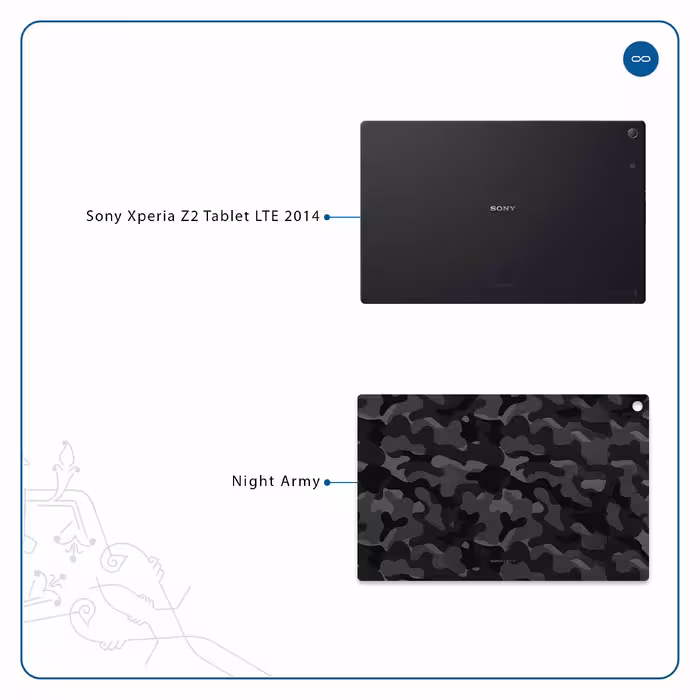 برچسب پوششی ماهوت مدل Night-Army مناسب برای تبلت سونی Xperia Z2 Tablet LTE 2014