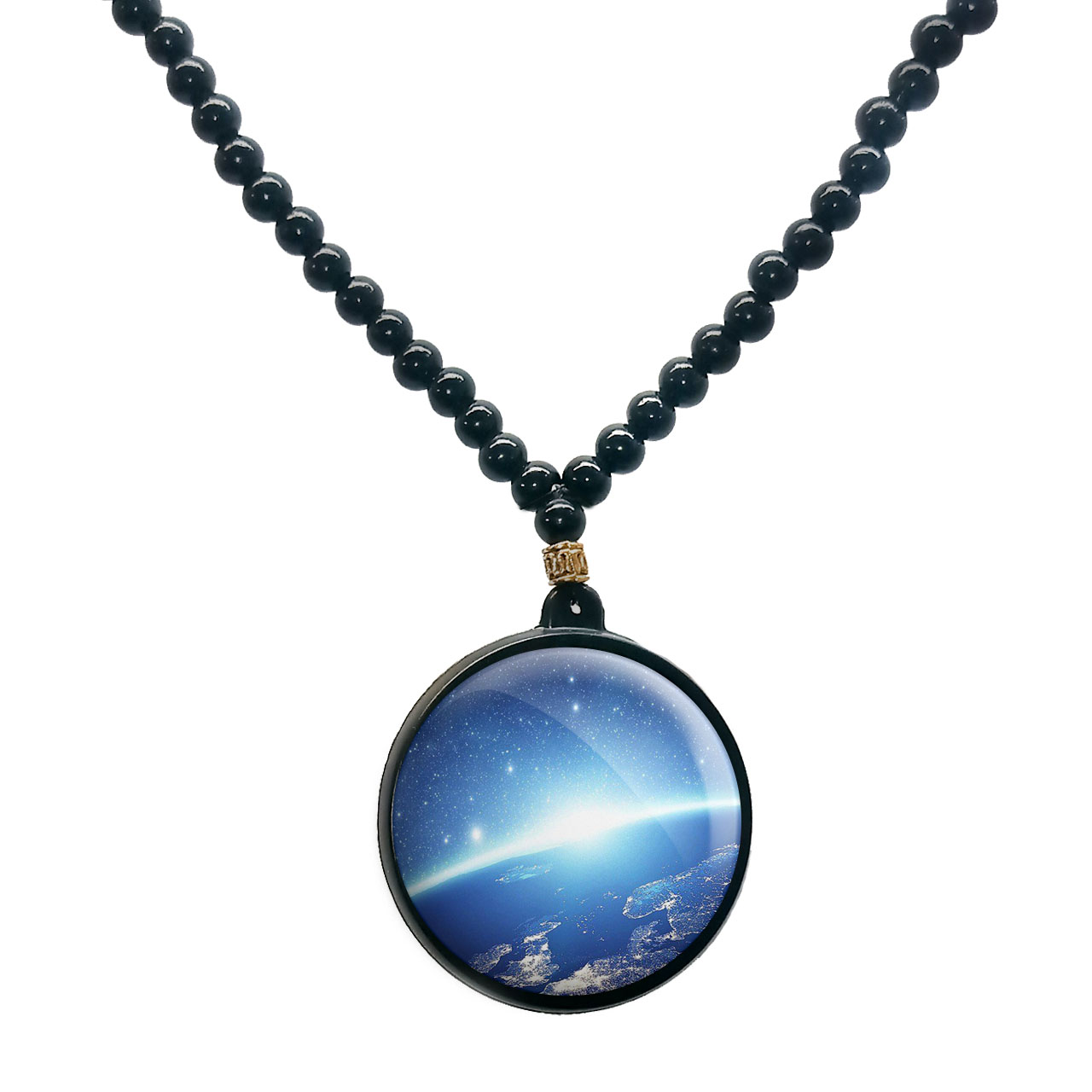 گردنبند پرمانه طرح زمین کد pmd.23481 مدل دو طرفه