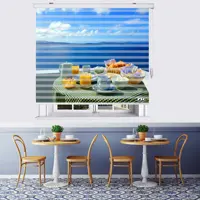  پرده زبرا زیو طرح صبحانه کد B7 سایز 200x280 سانتی متر