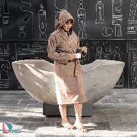 حوله تن پوش آرام رنگ نسکافه ای
