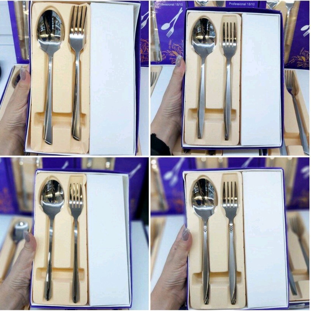 قاشق چنگال 12عددی یونیک اصل جعبه بنفش