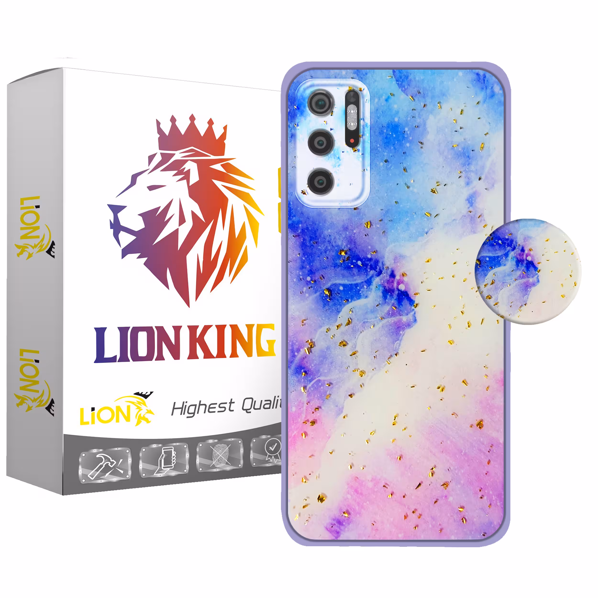 کاور لاین کینگ مدل Kahkeshaniha مناسب برای گوشی موبایل شیایومی Poco M3 Pro به همراه پایه نگهدارنده