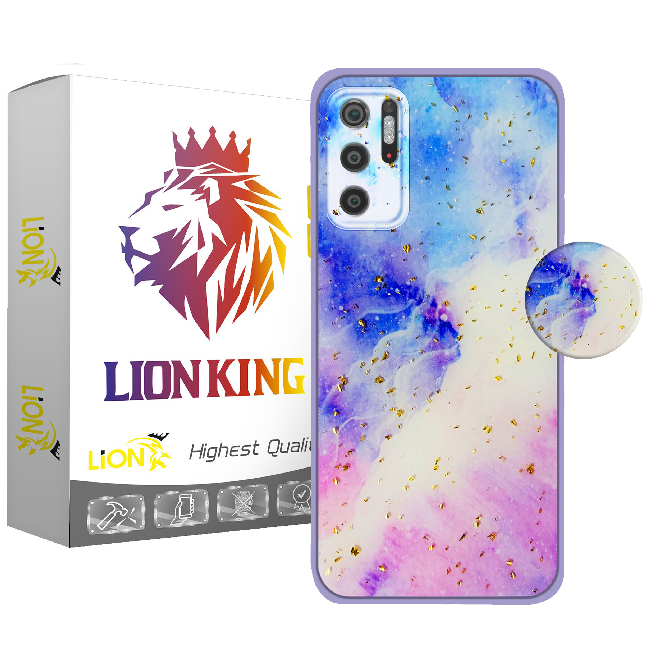 کاور لاین کینگ مدل Kahkeshaniha مناسب برای گوشی موبایل شیائومی Poco M3 Pro به همراه پایه نگهدارنده