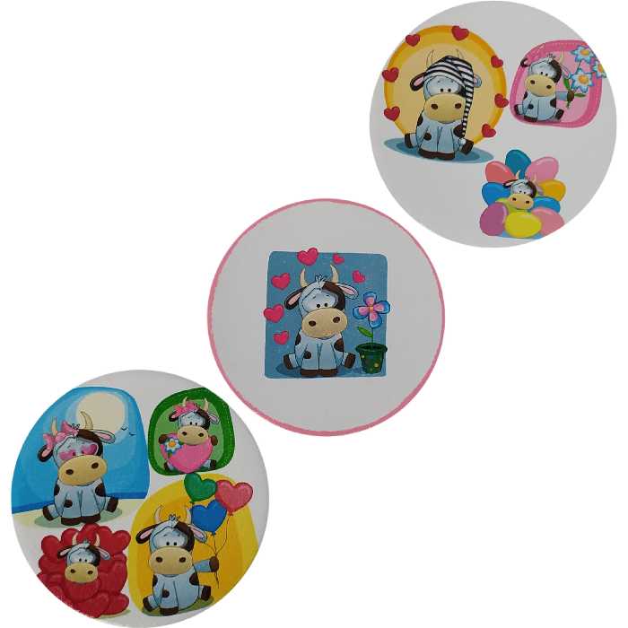 بشقاب دیوارکوب سفالی مدل رویای کودکانه کد 3 مجموعه 3 عددی