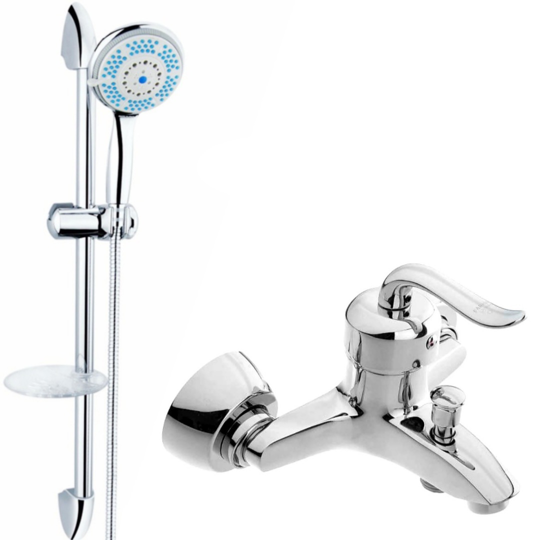 شیر حمام شیرالات رز مدل بیزانس به همراه علم دوش 