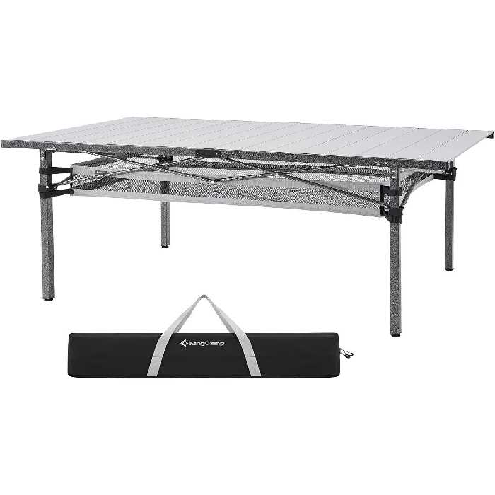 میز کمپ مشکی سیاه کمپینگ باغ تاشو طراحی مدرن و ساختار با دوام 4 6 نفر KINGCAMP