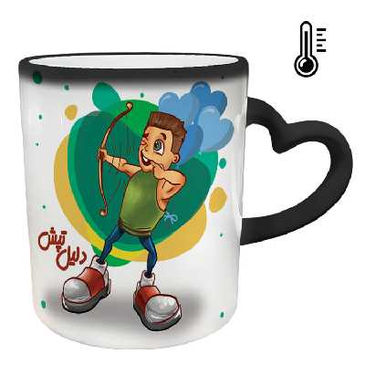 ماگ حرارتی مدل دسته قلبی طرح عاشقانه کد 153