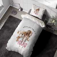 روتختی یکنفره طرح دخترک با موهای بافته و خرس تدی SM-28001