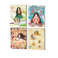 دفتر سیمی 60 برگ جلد طلقی عرش طرح کلاسیک کد 15