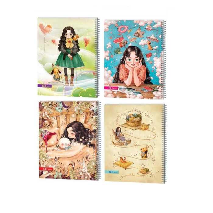 دفتر سیمی 60 برگ جلد طلقی عرش طرح کلاسیک کد 15