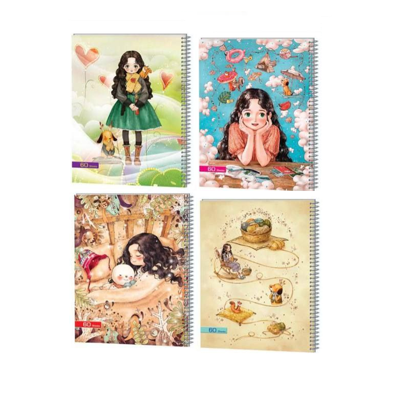 دفتر سیمی 60 برگ جلد طلقی عرش طرح کلاسیک کد 15