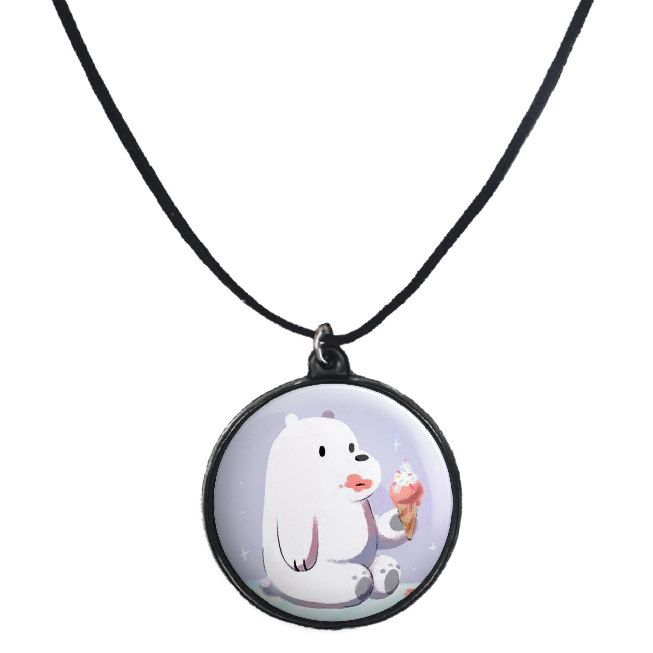 گردنبند پرمانه طرح خرس‌های کله‌فندقی کد pmb.10249 مدل دو طرفه