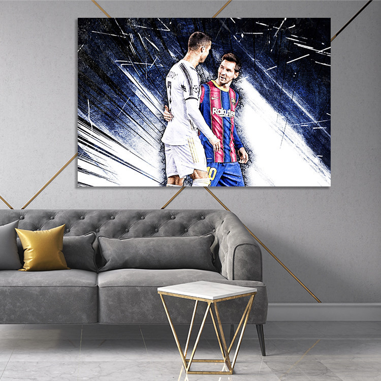 تابلو شاسی دنیای قاب مدل لیونل مسی طرح فوتبال | دنیای قاب