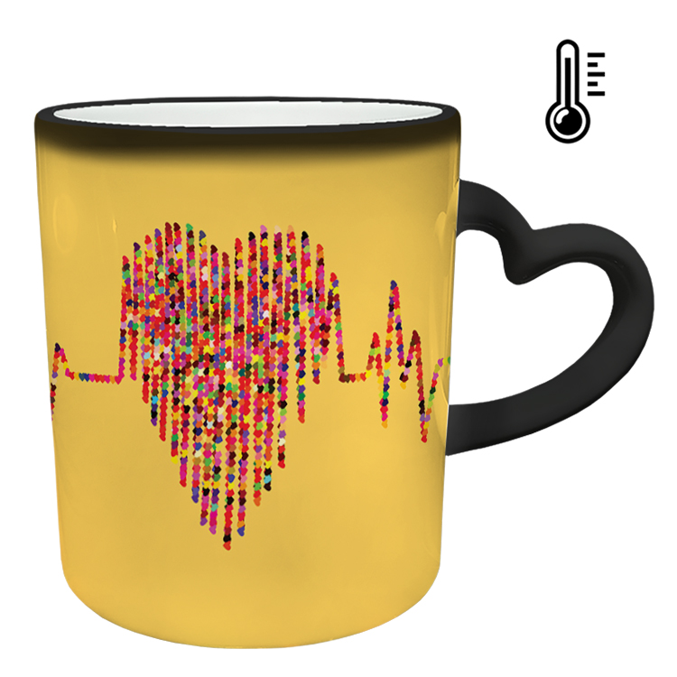 ماگ حرارتی مدل دسته قلبی طرح عاشقانه کد 305