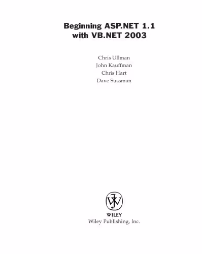 خرید و دانلود نسخه کامل کتاب Beginning ASP.NET 1.1 with VB.NET 2003