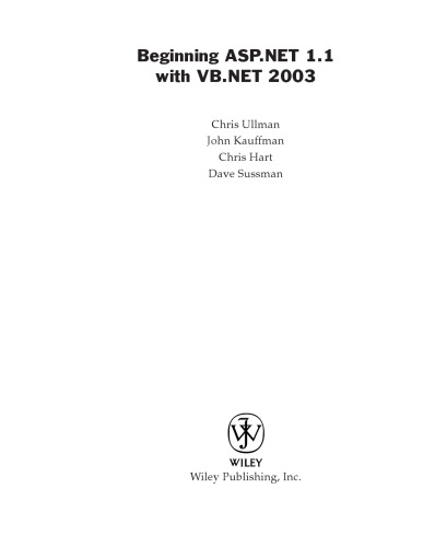 خرید و دانلود نسخه کامل کتاب Beginning ASPNET 11 with VBNET 2003