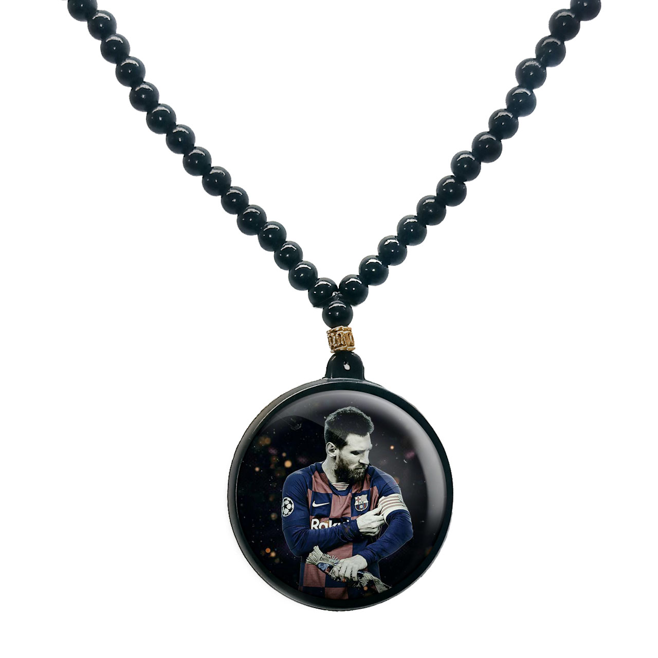 گردنبند پرمانه طرح مسی کد pmd.8652 مدل دو طرفه