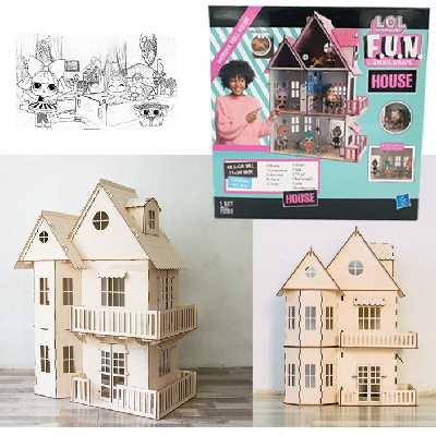 اسباب بازی مدل خانه عروسک  طرح سه طبقه