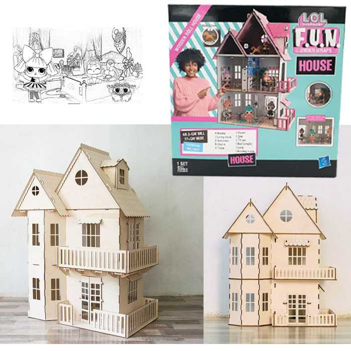 اسباب بازی مدل خانه عروسک  طرح سه طبقه