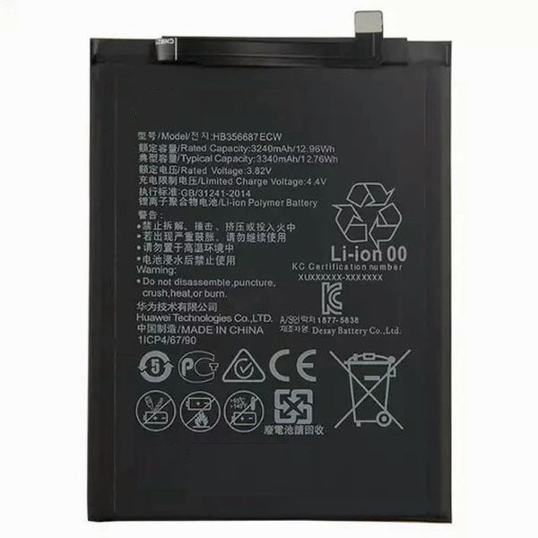 باتری موبایل مدل HB356687ECW ظرفیت 3340 میلی آمپر ساعت مناسب برای گوشی موبایل هوآوی Mate 10 lite