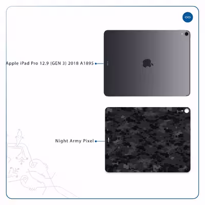 برچسب پوششی ماهوت مدل Night-Army-Pixel مناسب برای تبلت اپل iPad Pro 12.9 (GEN 3) 2018 A1895