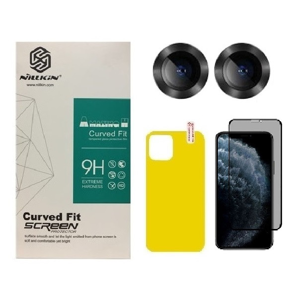محافظ صفحه نمایش حریم شخصی نیلکین مدل PSP مناسب برای گوشی موبایل اپل iPhone 12 mini به همراه محافظ پشت گوشی و محافظ لنز دوربین | کالا برتری