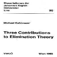خرید و دانلود نسخه کامل کتاب Three Contributions to Elimination Theory