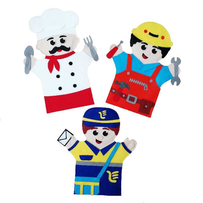 عروسک دستی طرح مشاغل کد 02 بسته 3 عددی