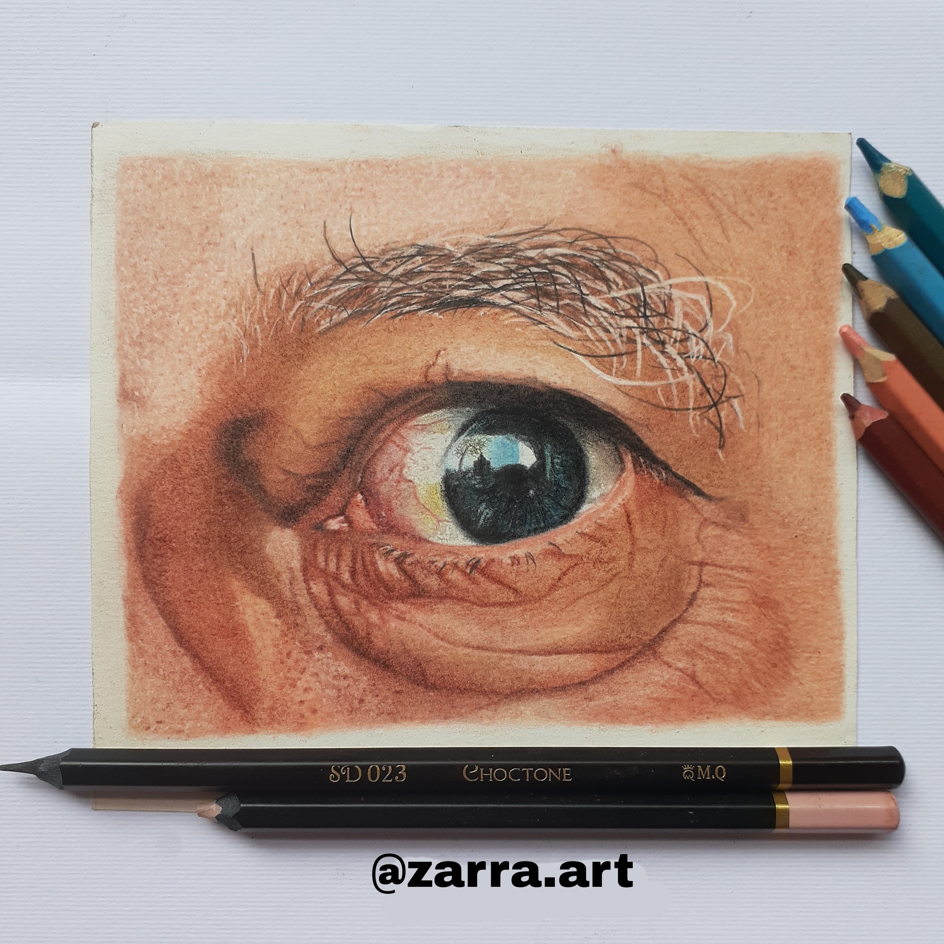 نقاشی چشم مداد رنگی سایز A4